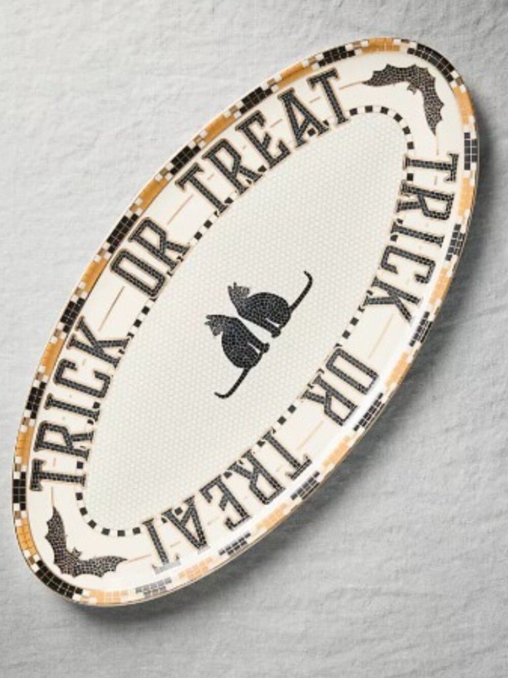 Anthropologie Bistro Tile Stoneware Serving Platter: Halloween Edition - NWT